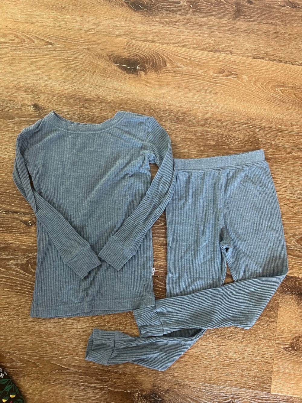 Little Sleepies Blue Heather Ribbed Pajamas